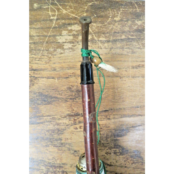 Vintage German Porcelain Hunting Tobacco Pipe W/ Natural Branch Stem 13" Moose - Picture 8 of 8